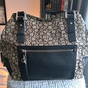 Calvin Klein Black and Tan Women's Bag